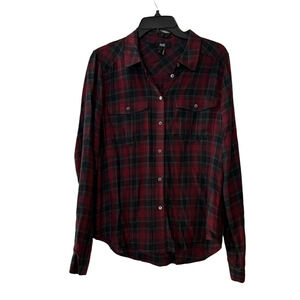 Paige Black label plaid button down shirt size small